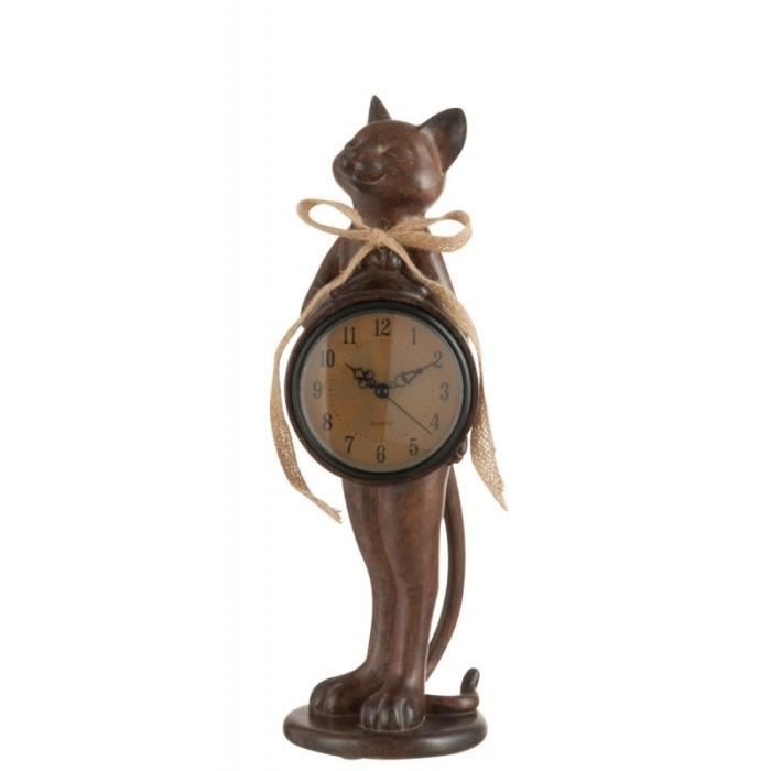 Horloge Chat Resine Marron Cdiscount Maison Horloge Chat Resine Marron Cdiscount Maison