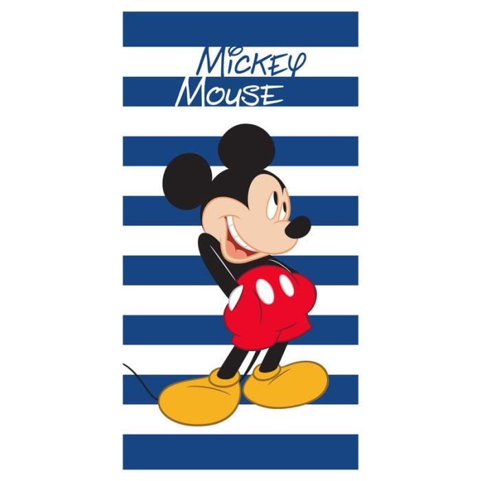 Mickey Mouse Serviette en microfibre pour enfants 70 x 140 cm