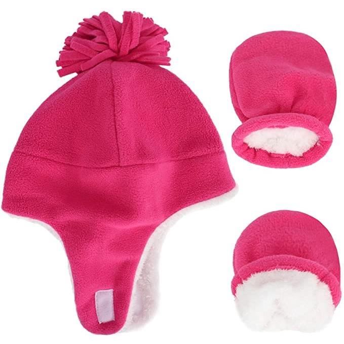 Bonnet En Molleton Chaud Pour Bebe Garcon Fille Ensemble Chapeau Et Moufle De Pilote D Hiver A Oreillettes Pour Bebe S Rose Rouge Cdiscount Puericulture Eveil Bebe