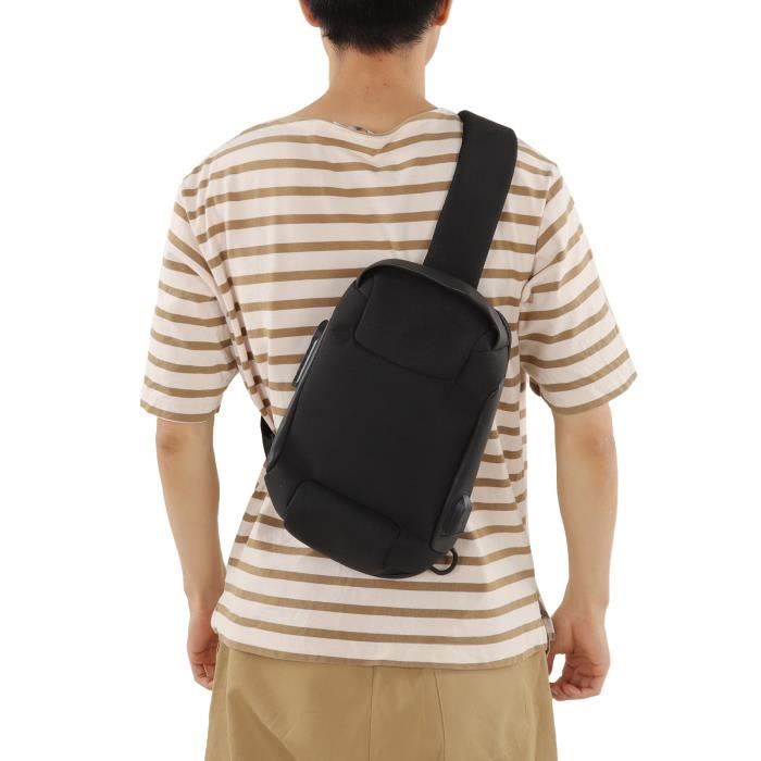 Sac à Bandoulière Sport KRYMSON - Petit Sac Poitrine Étanche Noir Pour Randonnée, Vélo Et Quotidien