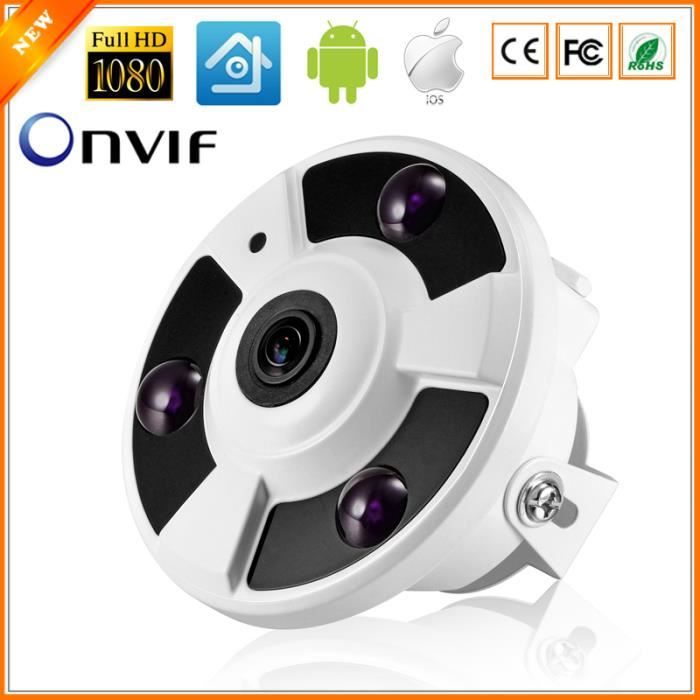 Appareil Photo Panoramique Ip 1080p Camera Ip Grand Angle Fisheye