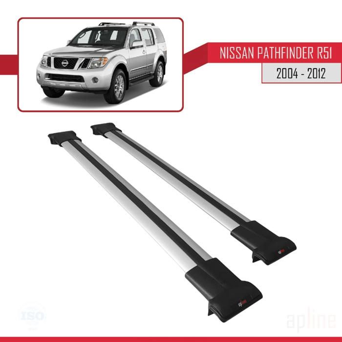 Apline Dachträger Für Nissan Pathfinder 3 (R51) 2004-2012 - 3 Schwarze Aluminium Stangen