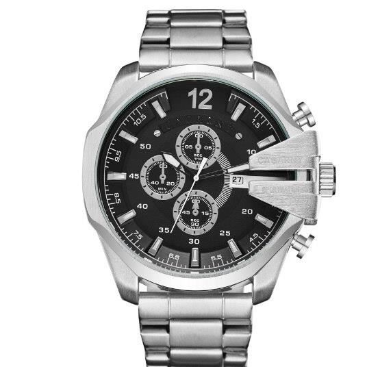 LN LENQIN Montres Hommes Montres en Acier Inoxydable pour Hommes Quartz