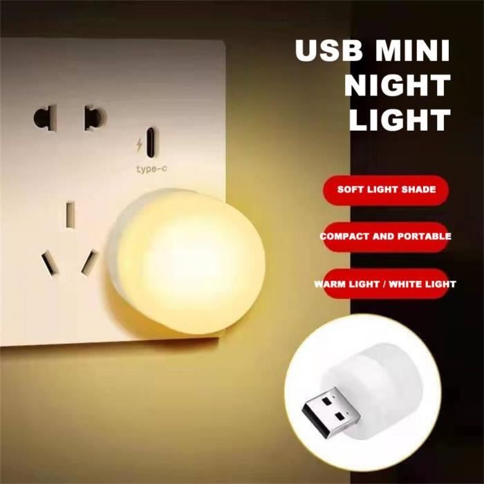 White 3pcs - Mini lampe LED de poche avec prise USB, 5 pièces, 1W, chargeur  de batterie, chargeur USB, livre