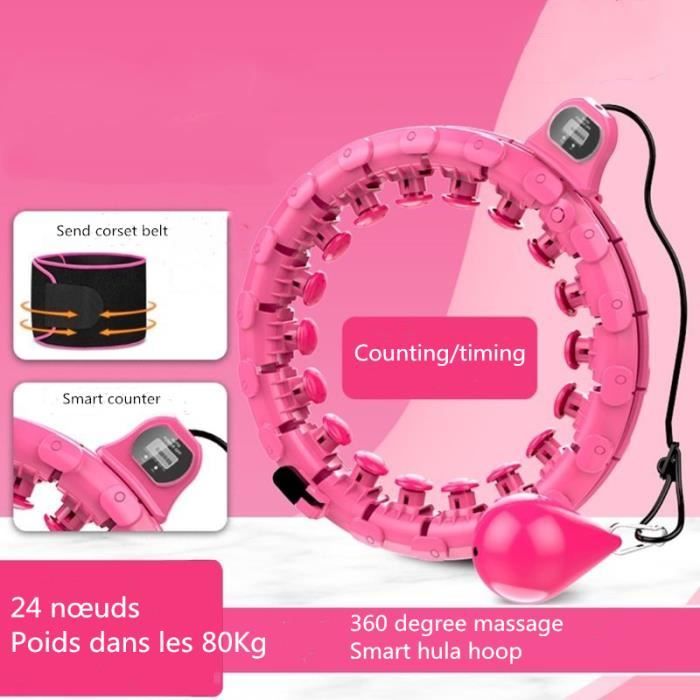 Cerceau Hula Hoop Intelligent Avec Compteur De Calories – 16 Segments Amovibles, Réglable De 69 à 110 Cm – Idéal Pour Fitness Et Perte De Poids