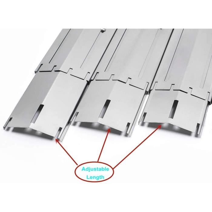 LOKHING Lot 4 Plaques Chauffage Barbecue Gaz - Acier Porcelaine Réglable 30,5-53,3cm - Universel