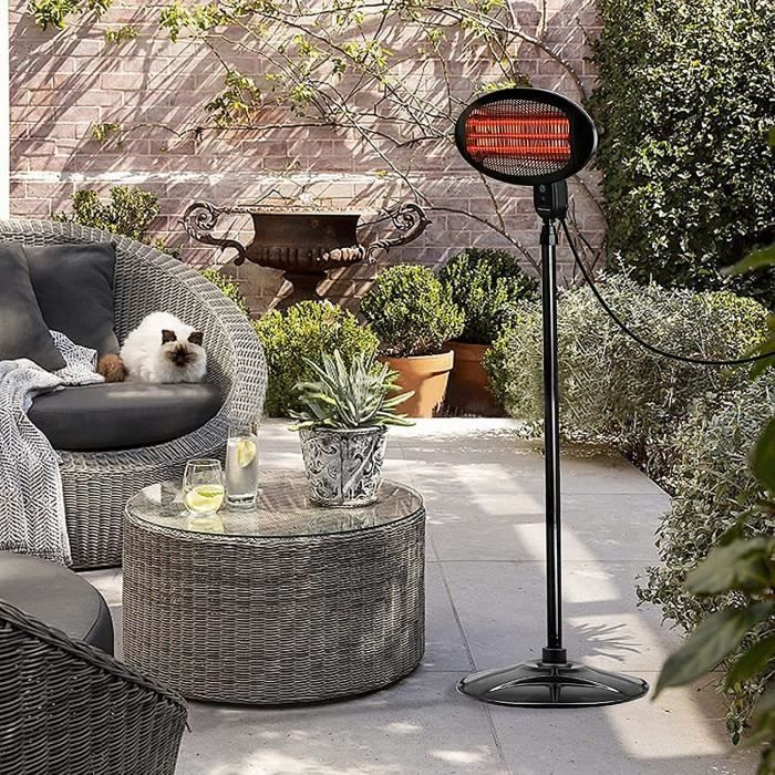 Chauffage De Terrasse SUNTEC Night Sun 2000W - Radiant Quartz, 3 Niveaux, Hauteur Réglable