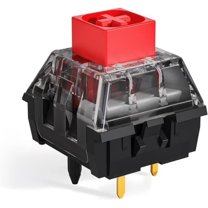Chenpaif Lot 10 Switches Rouge 3 Broches Clavier Mécanique - Compatible Gateron Cherry MX