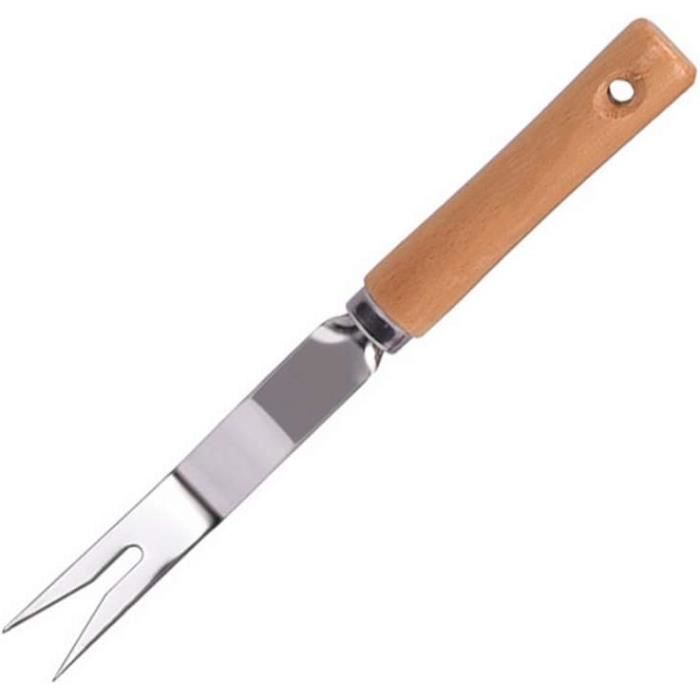 Désherbeur Manuel En Acier Inoxydable Avec Poignée Bois - Extracteur De Mauvaises Herbes En Forme De Y, Longueur 31 Cm - 3