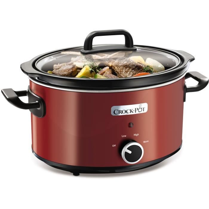 Mijoteuse électrique - Rouge - 3.5L - 210W - 2 réglages de chauffe - Fonction maintien au chaud