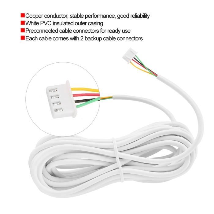 SAL Câble d'interphone filaire, câble en cuivre flexible rond / 4  conducteurs / rond pour système de sonnette vidéo7388289401798 - Cdiscount  Bricolage