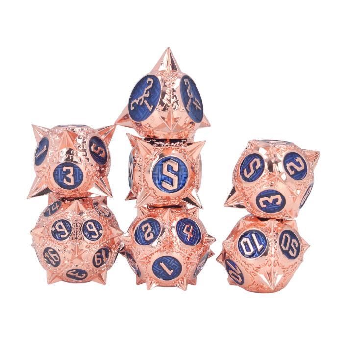 Set De 7 Dados Metálicos Cromados Bescon – Brillante Y Resistente Para RPG Y Juegos De Mesa – Incluye D4, D6, D8, D10, D12 Y D20
