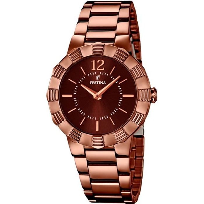 Festina Montre Femme analogique - Quartz - Acier inoxydable - marron -  UF16800-2 - Cdiscount Bijouterie