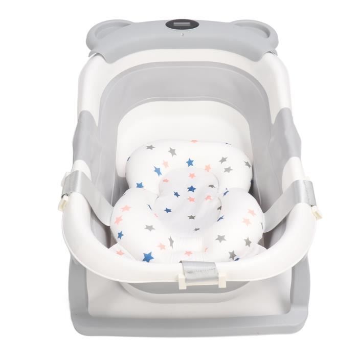 Baignoire bébé 33L 80x46 cm blanc/gris en polypropylène avec pieds pliables  - Cdiscount Puériculture & Eveil bébé