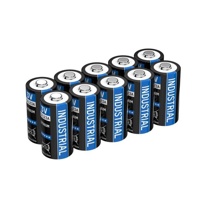Piles industrielles au lithium CR123A / CR 17335 - paquet de 10