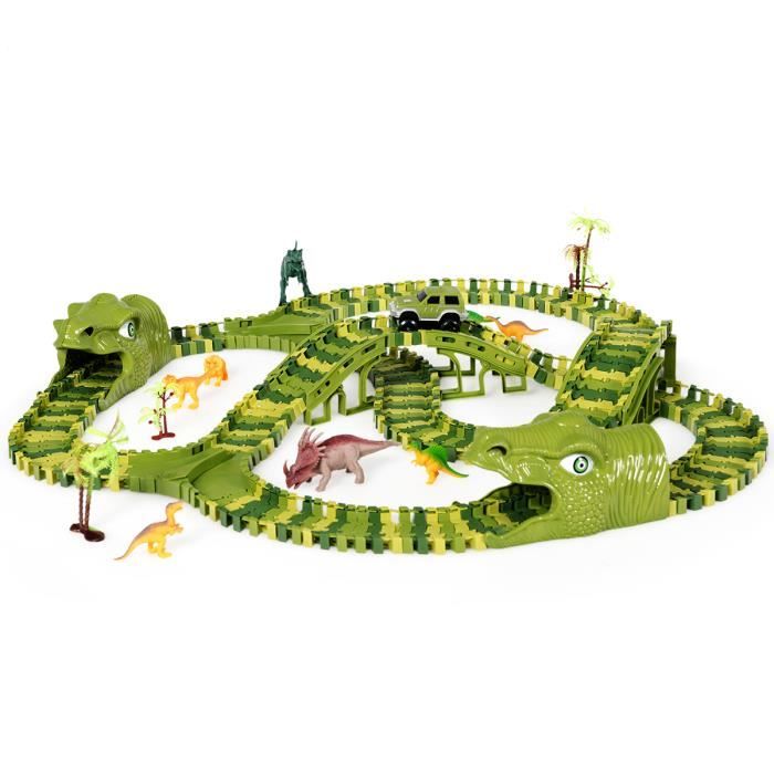 GIANTEX Circuit Voiture Dinosaure pour Enfant, 240 Pièces Piste Flexible  avec Voiture Éléctrique, Couleur Camouflage - Cdiscount Jeux - Jouets