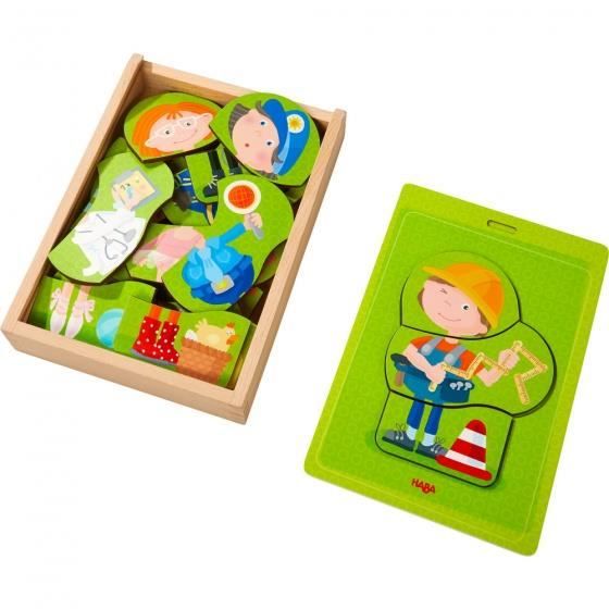 Puzzle en bois Beroepenmix 24 pièces - HABA - Pour enfants dès 12 mois - Multicolore Puzzle en bois Beroepenmix 24 pièces - HABA - Pour enfants dès 12 mois - Multicolore