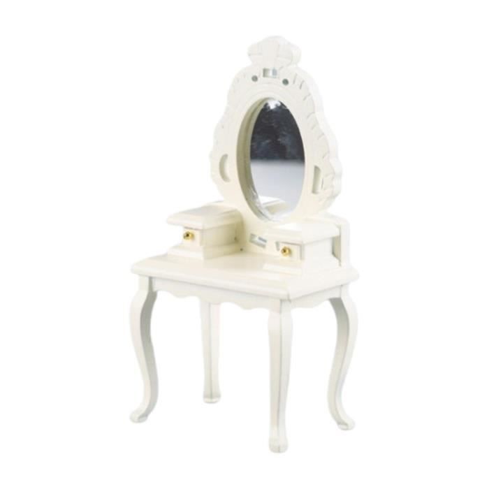 perfeclan 1/12 Maison De Poupée Miniature Accessoires Blanc Set de Coiffeuse