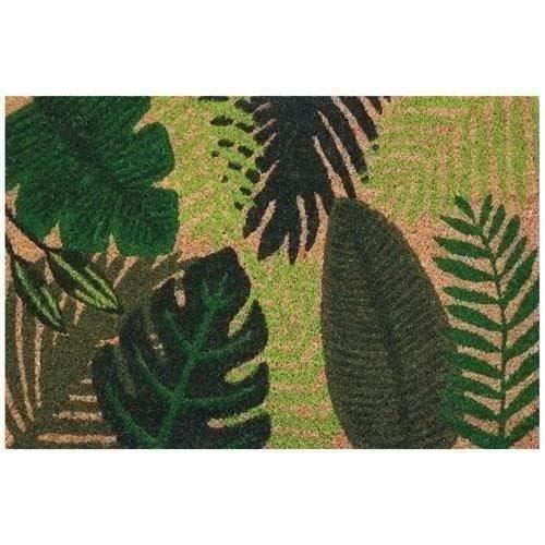 IDMAT Tapis coco naturel - 40 x 60 cm - Epaisseur 15 mm - Jungle