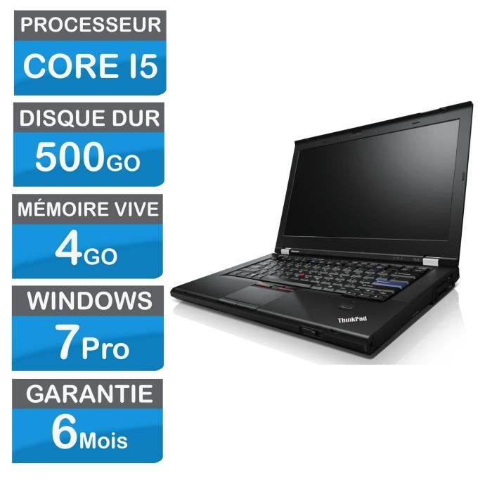 PC portable Lenovo T420 / Core i5 2430 M / 24 GHz / 4 Go ram / 500 Go HDD /  141 / WebCam / Win 7 Reconditionné - Lenovo reconditionné disponible sur Cdiscount Seconde Vie