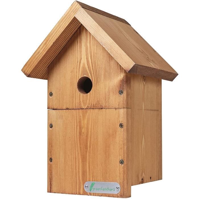 Nichoir A Oiseau Sauvage - Vert Plumes Bois Bird Box – Certifié