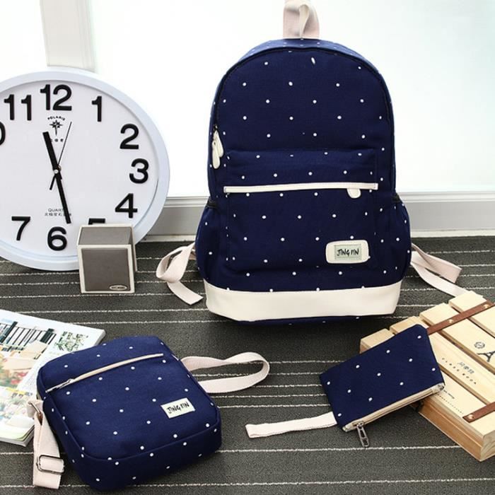 Sac à Dos, hommes et femmes 3 en 1 Sac à Dos Ado sac Université lycée Scolair bag Nylon backpack