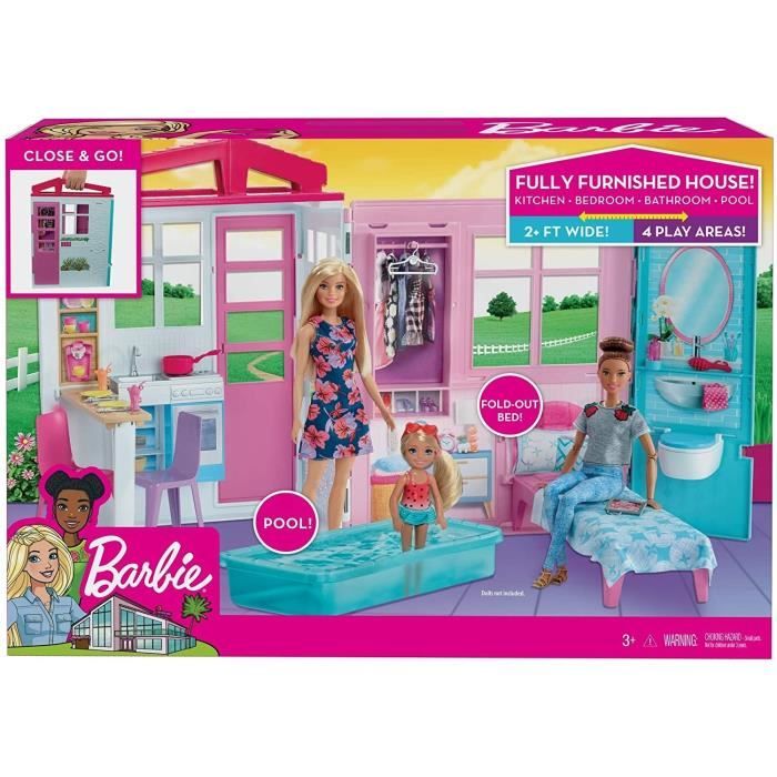 Barbie Portable Maison Petit FXG54 - Cdiscount Jeux - Jouets