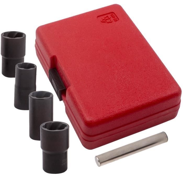 5pc Twist Socket Set 17mm 19mm 21mm 22mm Damaged Rounded Worn Nut