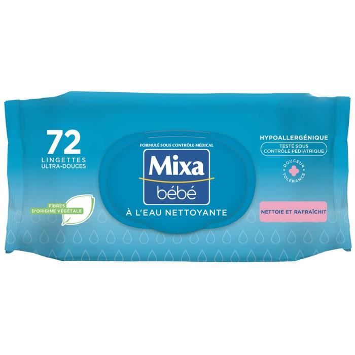 Lot De 9 Mixa Bebe Lingettes A L Eau Nettoyante 72 Lingettes Cdiscount Puericulture Eveil Bebe