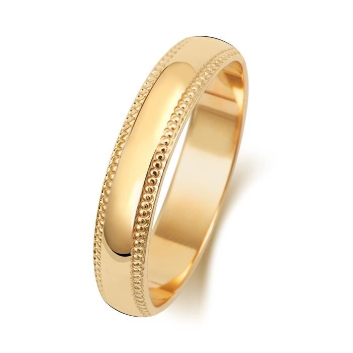 Alliance Homme-Femme Milgrain 4mm Forme D Or 375-1000 31080