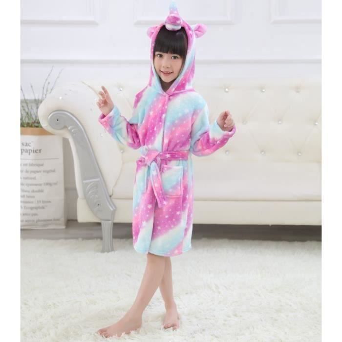 Peignoir de Bain Fille Garcon Enfant Kigurumi Pyjama Ensemble de Animaux Cosplay Soiree de Combinaison Deguisement Licorne Bleu Cdiscount Pret a Porter