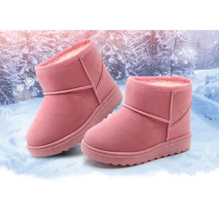 Bottes de neige pour enfants ECELEN Rose Bottes à paillettes