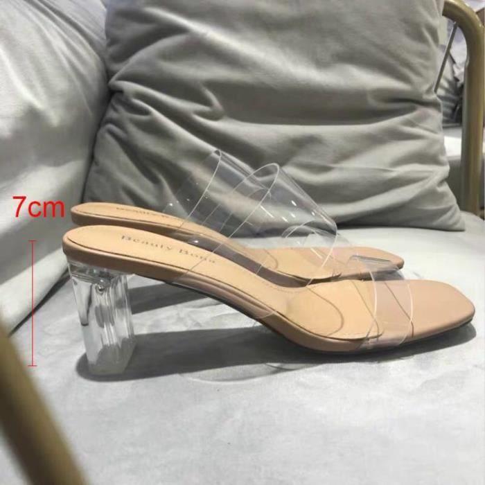 Sandales à Talons Hauts 7 Cm Pour Danse - Noir Mesh, Semelle En Daim, Confortables Pour Salon Et Soirée !