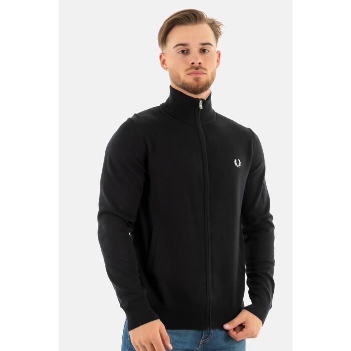 gilets cardigans fred perry classic zip 102 black