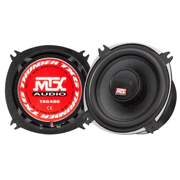 Coaxiaux 2 voies MTX AUDIO 10cm 4Ω 70Wrms Châssis aluminium Bobine Ø25mm TIL Tweeter néodyme Ø22mm