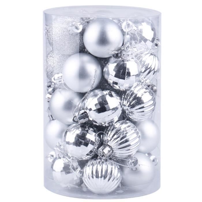 Boules boules de Noël incassable décoration Noël argent Ø 14 cm 