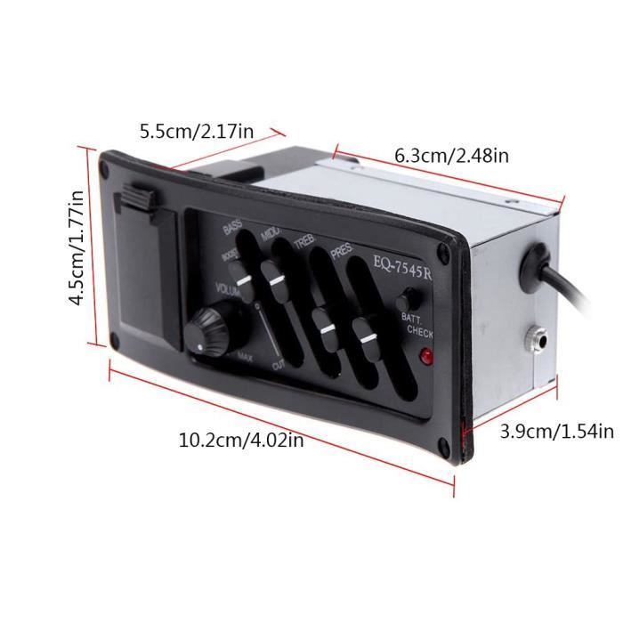 Pickup Chitarra Acustica Pickup Per Chitarra Acustica, Equalizzatore A 5 Bande Preamplificatore Per Chitarra Pickup Piezoelettrico Accordatore Con Microfono E Display Lcd Pick Up Per Chitarra Acustica - 8