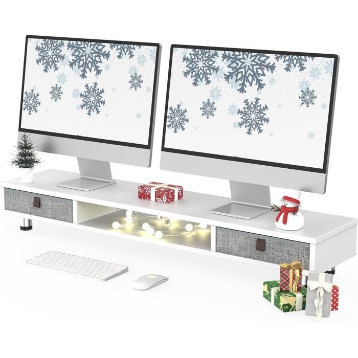 Fdit Bureau à 2 Niveaux Rehausseur D'écran D'ordinateur En Bois 2