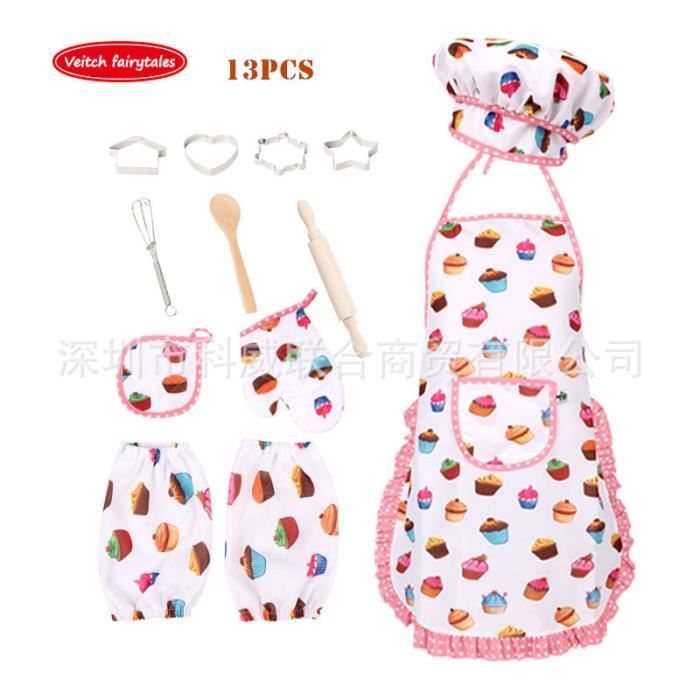 Chef Joue Jeu Portable pour Enfants Accessoires de Cuisine de rouge