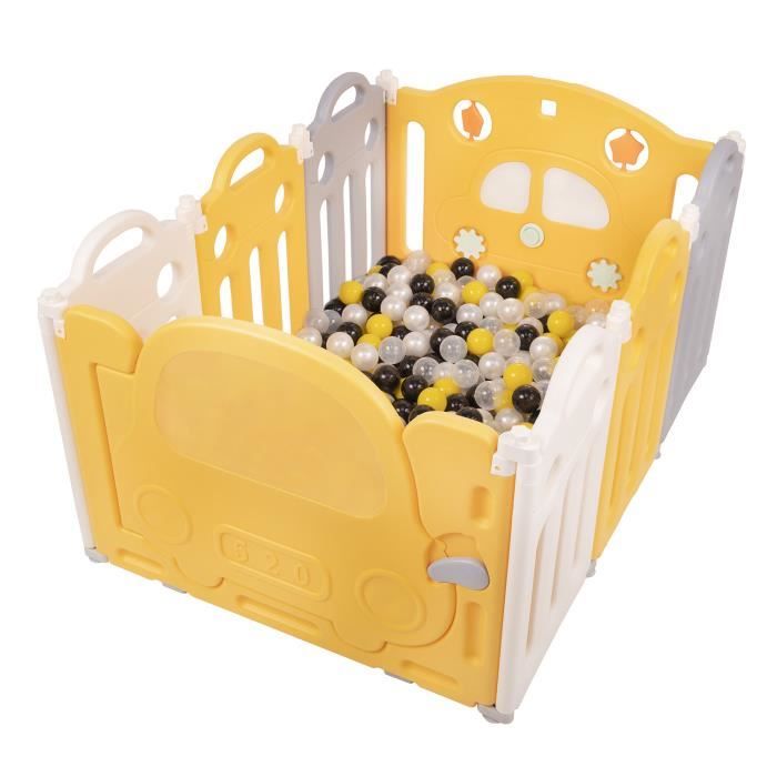 Parc Pliable Pour Bébé XXL, Forme Réglable, Avec Mini Panier De Basket Et Planche à Jouets, Ventouses Solides Sur Le Dessous, Matériau Non Toxique