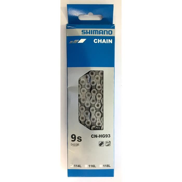 Chaine SHIMANO HG 93 9 vitesses - 116 maillons avec attache rapide