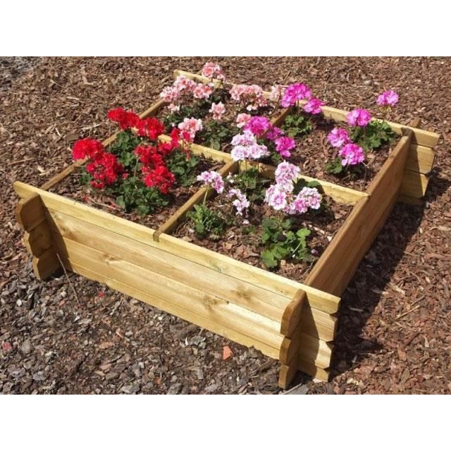 Carré De Potager En Bois 90x90cm - Kit Avec Géotextile - Idéal Jardinage Urbain