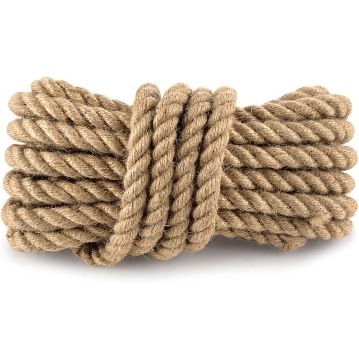 Corde En Jute Naturel - Diamètre 5 Mm, Longueur 10 M - Pour Jardinage, Bricolage, Décoration, DIY - Résistante, écologique, Coupable à Mesure