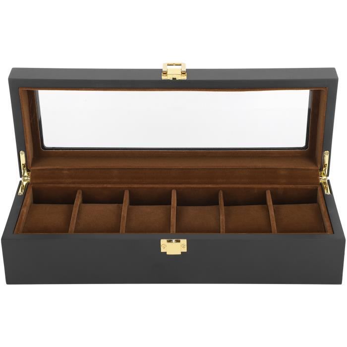 Plateau Velours 12 Compartiments Pour Montres Et Bijoux - Présentoir Empilable Noir - Rangement élégant Et Moderne