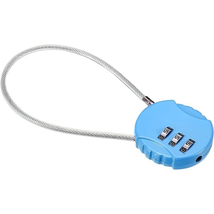 Cadenas à Combinaison 3 Chiffres Reprogrammable – 35 Mm Noir, Pour Bagages, Casiers, Portes