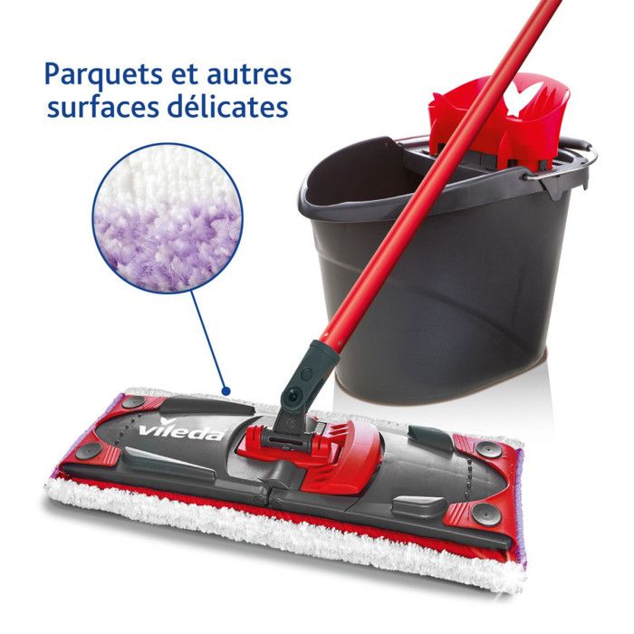 Vileda - UltraMax Sensitive Spécial Parquet - Kit complet Balai à Plat  Microfibre + Seau-Essoreur - Cdiscount Maison