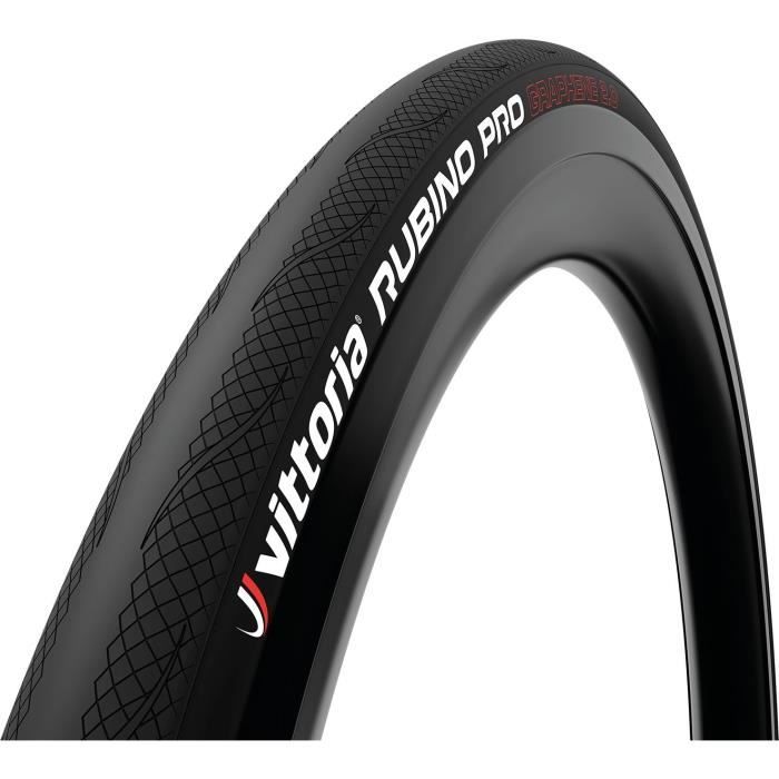 Pneu vélo route Vittoria Rubino Pro - 700x25C (25-622) - Noir - Tringle souple technologie 3C Graphene 2.0