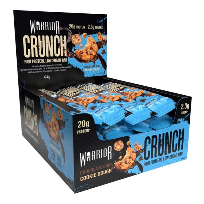 Barres protéinées Crunch Bar - Chocolate Chip Cookie Dough Boite de 12
