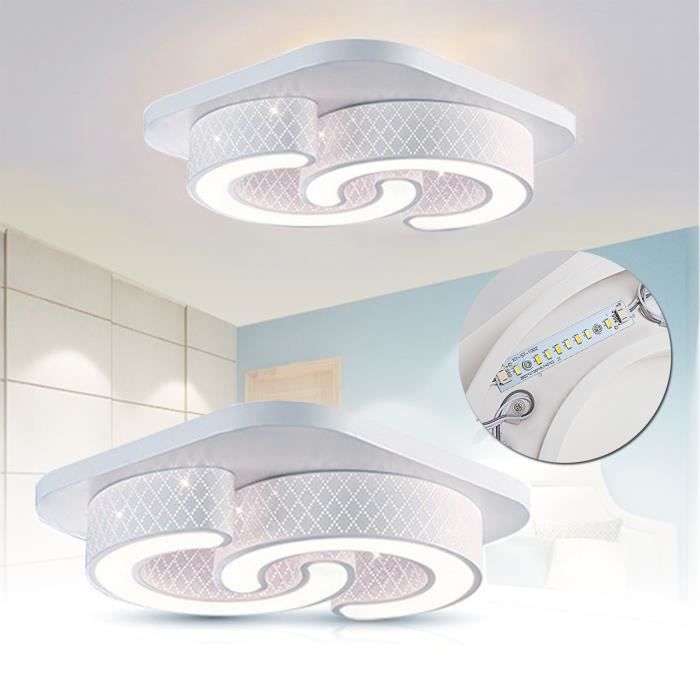 Osairous Plafonnier LED Moderne, 24W 2300LM Lampe De Plafond En Acrylique, Luminaire Plafonnier Design Vague Pour Salon Salle De Bain Cuisine Chambre Couloir,53CM