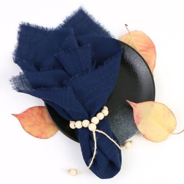 SERVIETTE DE TABLE,4PCS 40X40dark blueServiettes de Table en tissu de coton 40x40cm, 4 pièces